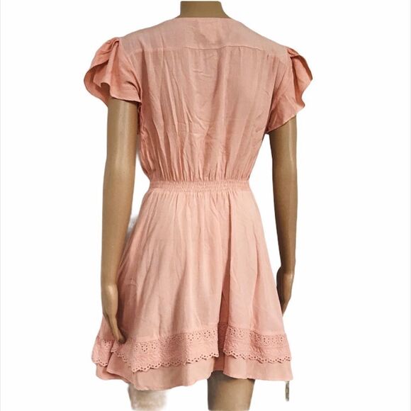 ✨HP✨jaase boho v-neck eyelet ruffle swing dress✨ - Picture 2 of 3